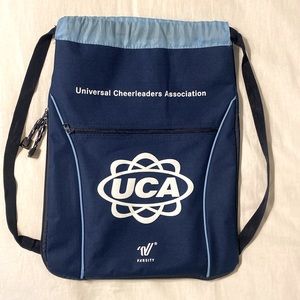 UCA Varsity Cheerleading expandable drawstring backpack